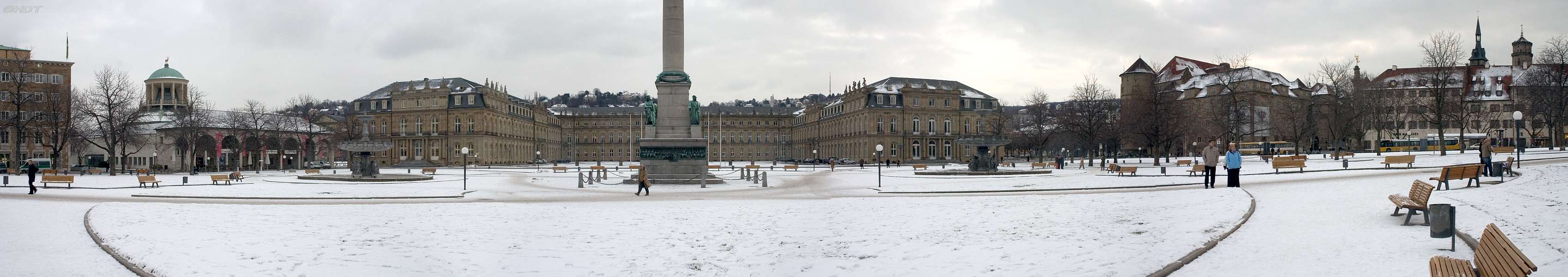 Panorama Stuttgart Schlossplatz Winter